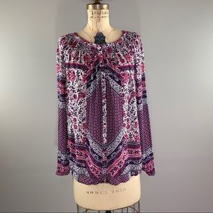 Lucky Brand Button-Down Boho Printed Blouse